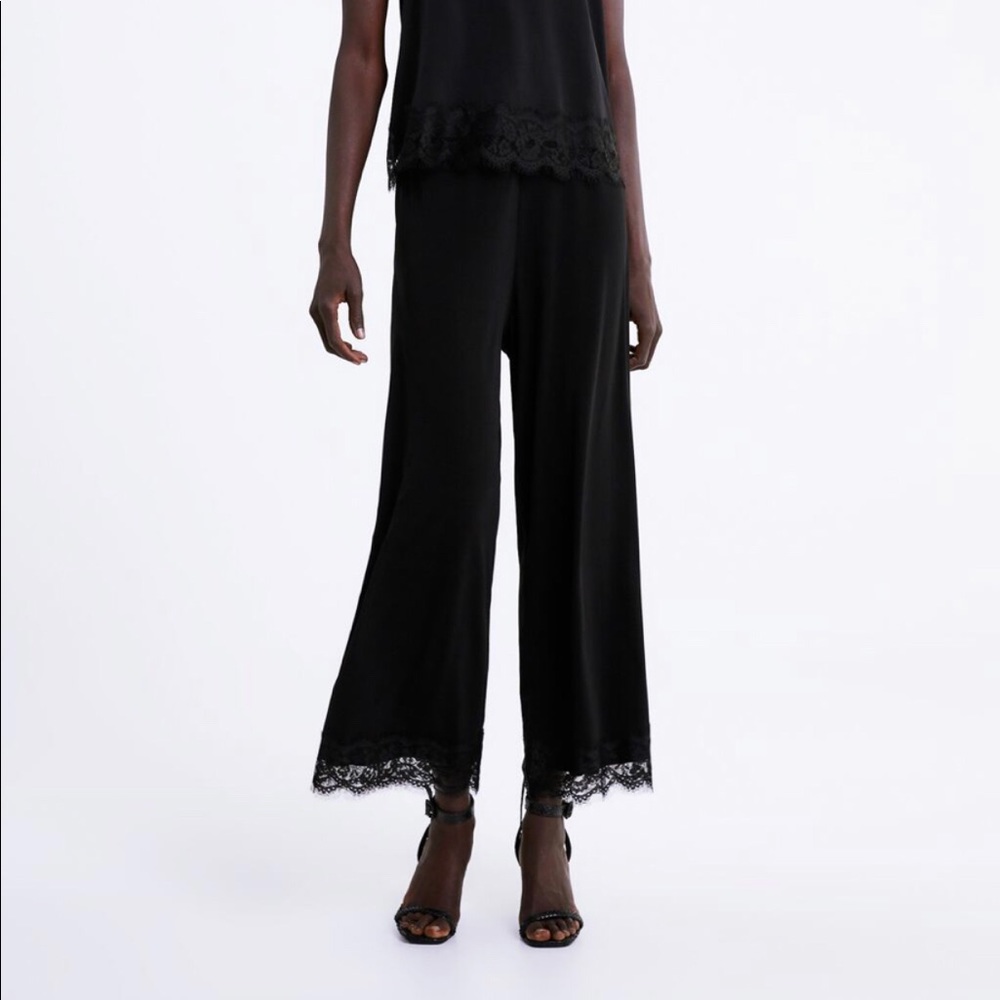 ZARA. Large. Lace pants. Gently worn